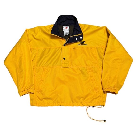 NEW BALANCE Vintage Y2K Yellow Bomber Windbreaker Jacket Mens Medium - Picture 1 of 7